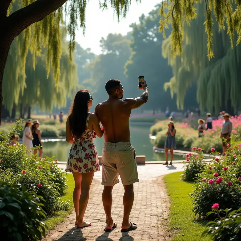 Прекрасный вид на побережье Южной Каролины с пляжем и пальмами.